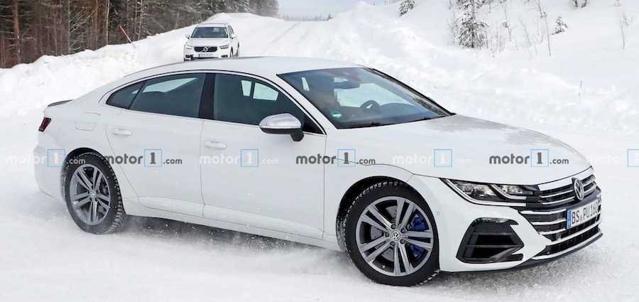 Volkswagen Arteon R Spied Mostly Unconcealed In The Snow