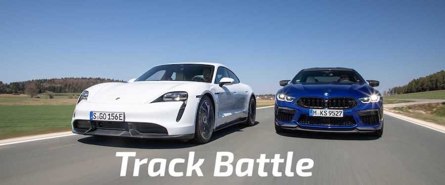 Watch Twisty Track Battle: Porsche Taycan Turbo S Vs BMW M8 Gran Coupe