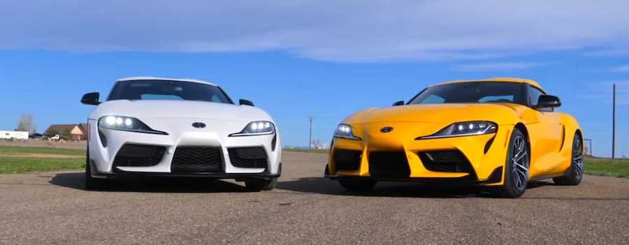 See Toyota Supra Six-Cylinder Drag Race Its Four-Cylinder Sibling
