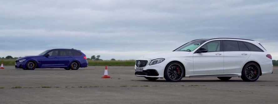 Unofficial BMW M3 Wagon Meets Mercedes-AMG C63 S In Drag Race