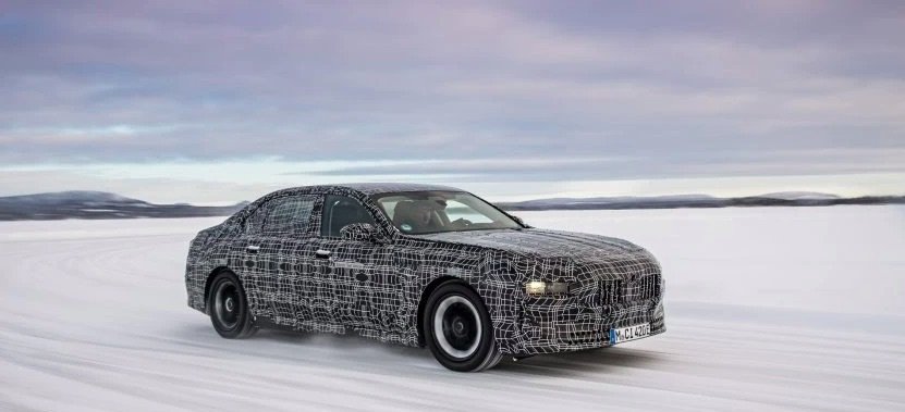 2023 BMW i7 Electric Sedan Teased During Winter Test In Sweden